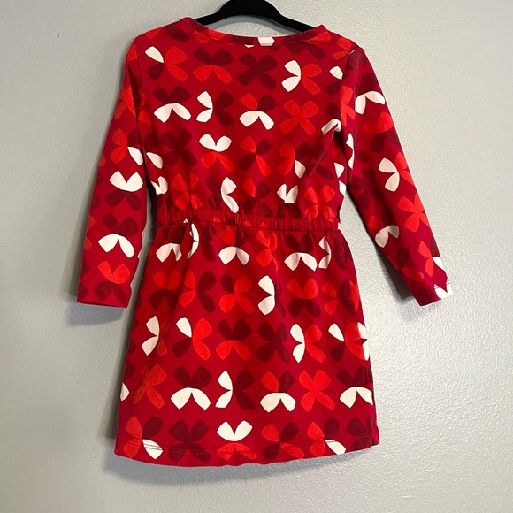 Hanna Andersson Red Floral Long Sleeve Casual Dress 90cm US 3 - Picture 4 of 4